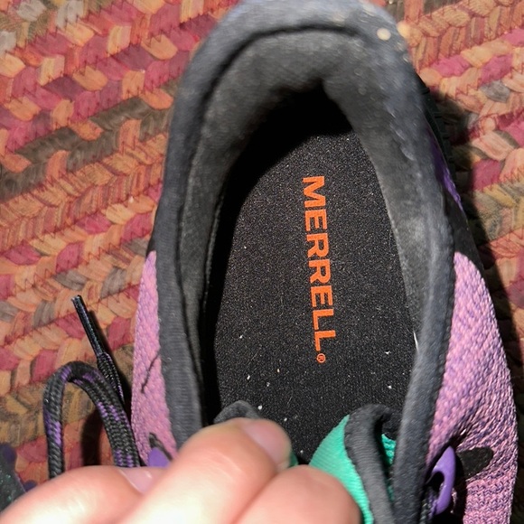 MERRELL PURPLE KNIT LACE UP ATHLETIC SHOES hiking walking running - Picture 6 of 7
